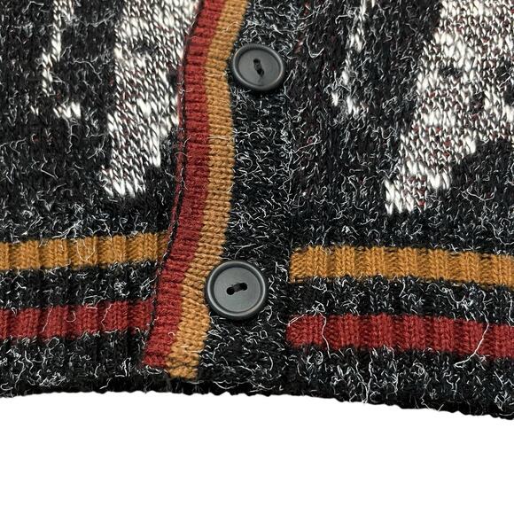 Vintage Scandia Cardigan Sweater Small Grandpa Abstract Eclectic Hipster Fuzzy - Picture 2 of 6